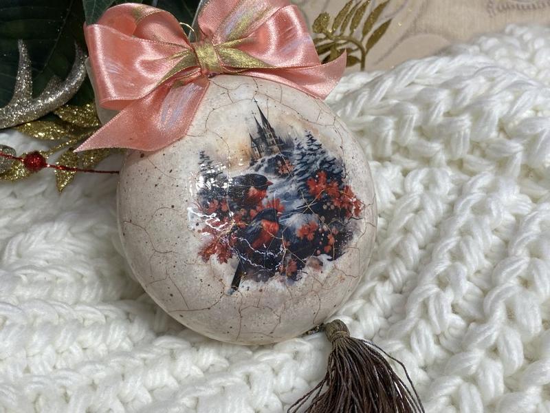 Bombki styropianowe decoupage